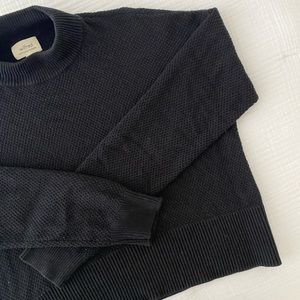 Wilfred cashmere and silk mock neck sweater.